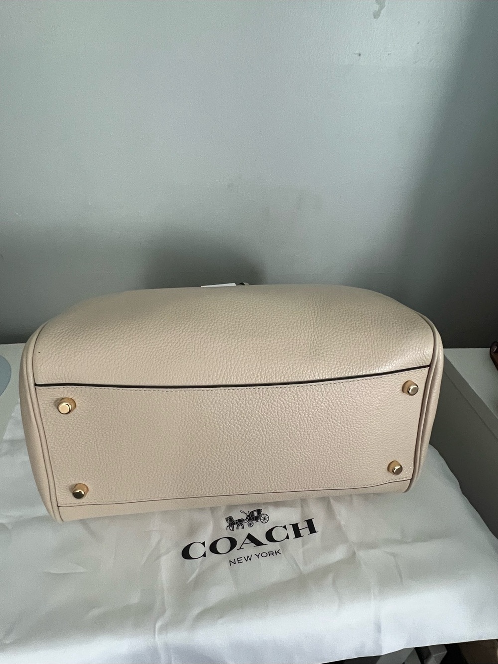 Coach Large Rowan Satchel In Ivory Color - Picture 8 of 10